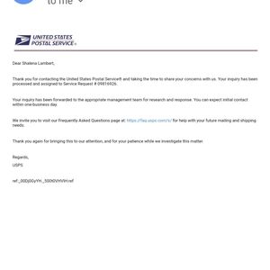 Updated USPS inquiry for package